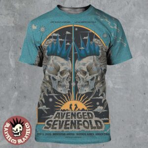 Avenged Sevenfold Buenos Aires Argentina 2026 Venue Poster At Movistar Arena On February 3 2026 All Over Print Shirt