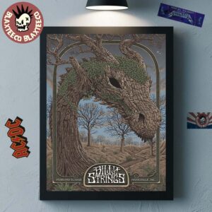 Billy Strings Asheville North Carolina 2026 Night 3 Poster At Exploreasheville.com Arena On February 13 2026 Dragon Tree Art Poster Canvas