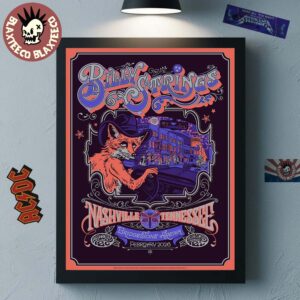 Billy Strings Nashville Tennessee 2026 Bridgestone Arena Dual Night Poster On February 20 And 21 2026 The Fox Driving Car Art Decor Poster Canvas