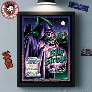 Billy Strings Winter 2026 Tour February 6 To 22 From Athens To Nashville The Sorcerer Wolf Art By Max Loffler Poster Canvas