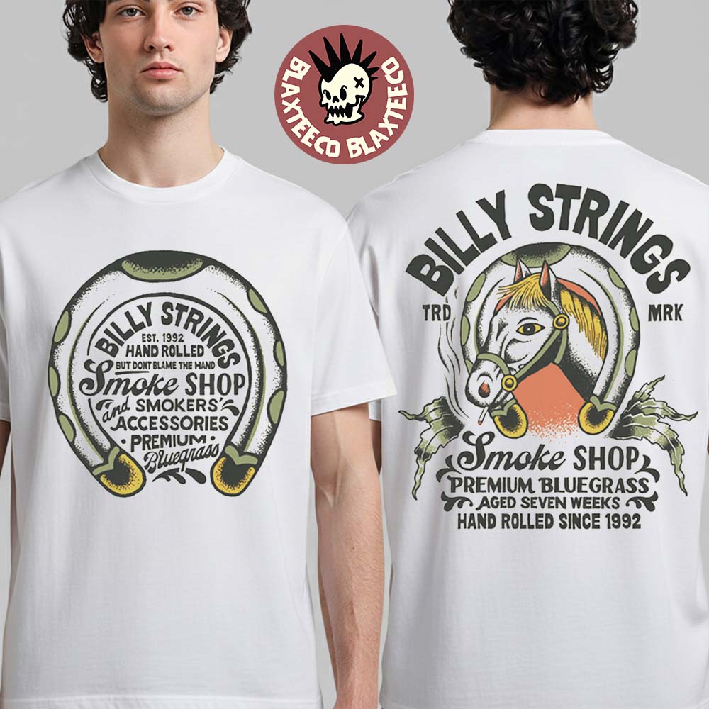 Billy Strings Winter 2026 Tour Merch Smoke Shop Horse T-Shirt Billy Strings Winter 2026 Tour Merch Smoke Shop Horse T-Shirt