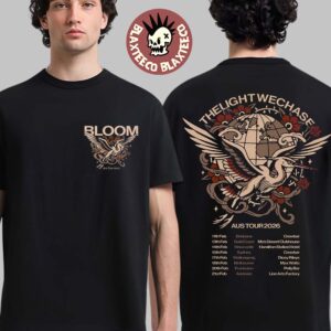 Bloom The Light We Chase Australian Tour 2026 Merch The Crane With Dates Back Two Sided T-Shirt