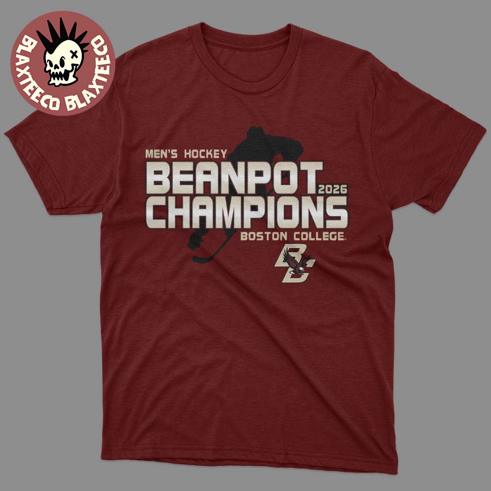 Boston College Eagles Men's Hockey 2026 Beanpot Champions Locker Room Maroon T-Shirt Boston College Eagles Men's Hockey 2026 Beanpot Champions Locker Room Maroon T-Shirt
