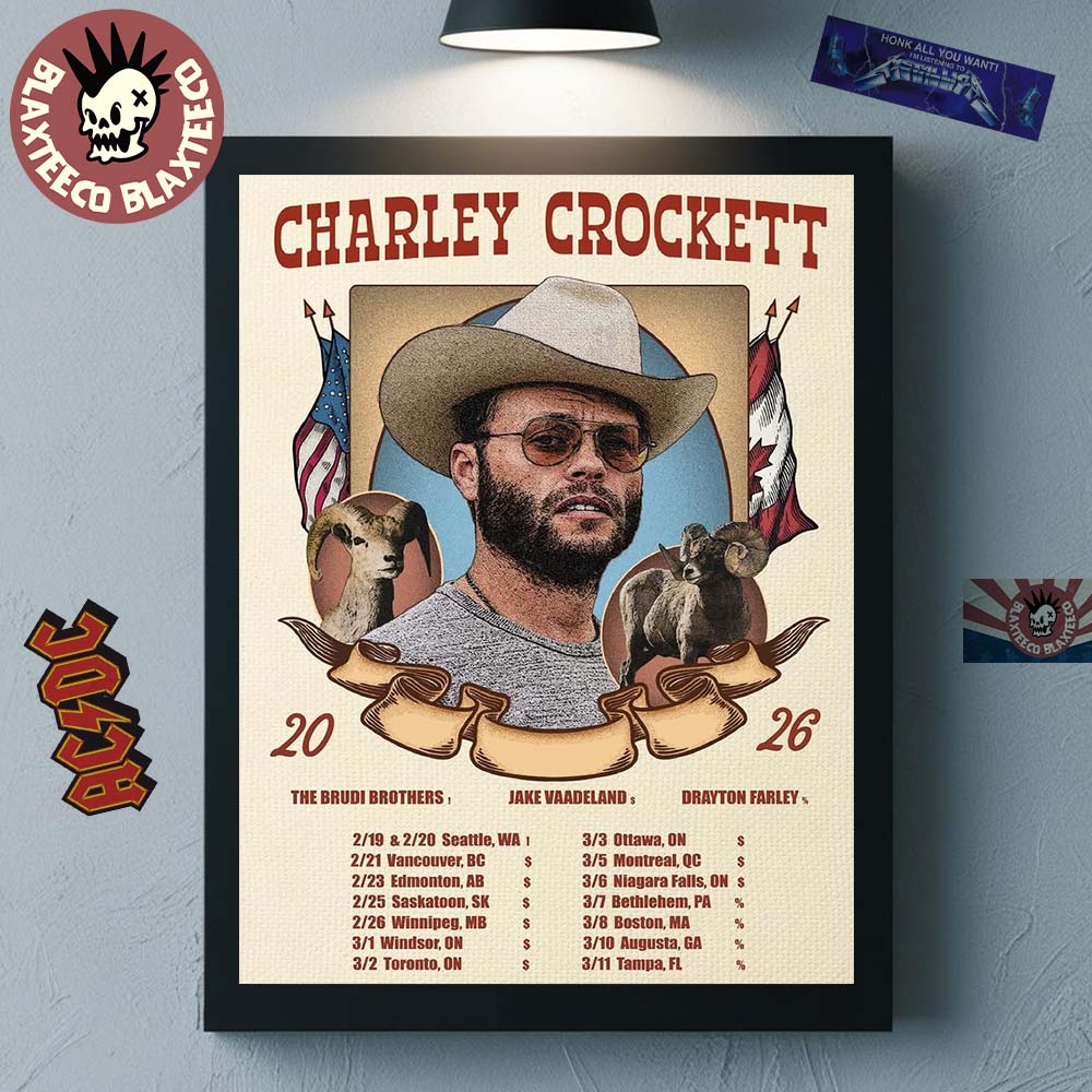Charley Crockett North America Tour 2026 City Dates From February To March Home Decor Poster Canvas Charley Crockett North America Tour 2026 City Dates From February To March Home Decor Poster Canvas
