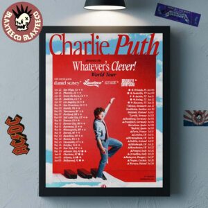 Charlie Puth Whatever’s Clever World Tour 2026 Schedule Dates Home Decor Poster Canvas