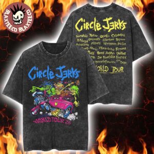 Circle Jerks Pizz Hot Rod 2026 World Tour Merch Mineral Wash T-Shirt