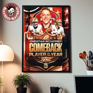 Congrats Christian McCaffrey 49ers Is 2025 NFL Comeback Player Of The Year Home Decor Poster Canvas