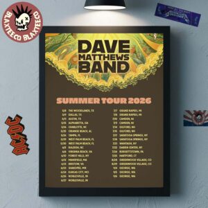 Dave Matthews Band Summer Tour 2026 North America Schedule Dates Wall Decor Poster Canvas