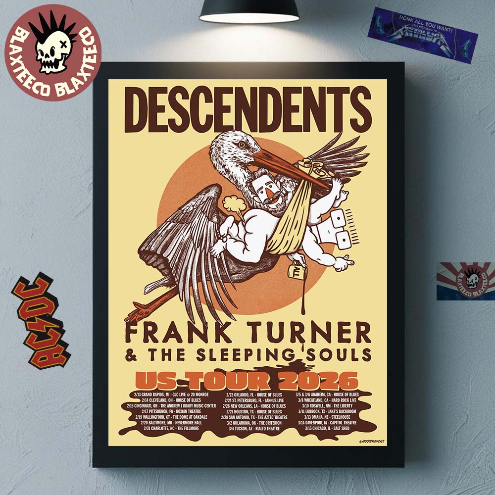 Descendents With Frank Turner And The Sleeping Souls US Tour 2026 Schedule Dates Home Decor Poster Canvas Descendents With Frank Turner And The Sleeping Souls US Tour 2026 Schedule Dates Home Decor Poster Canvas