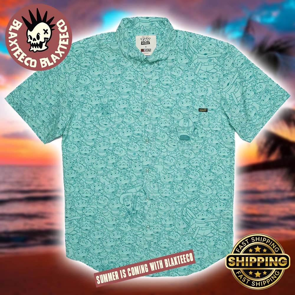 Disney Pixar Toy Story RSVLTS The Crane Escape Button Short Sleeve Hawaiian Shirt Disney Pixar Toy Story RSVLTS The Crane Escape Button Short Sleeve Hawaiian Shirt