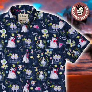 Disney RSVLTS Alice in Wonderland Curiouser and Curiouser Button Short Sleeve Hawaiian Shirt