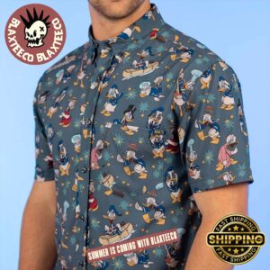 Disney RSVLTS Donald Duck 90th Quackin’ Us Up Button Short Sleeve Hawaiian Shirt