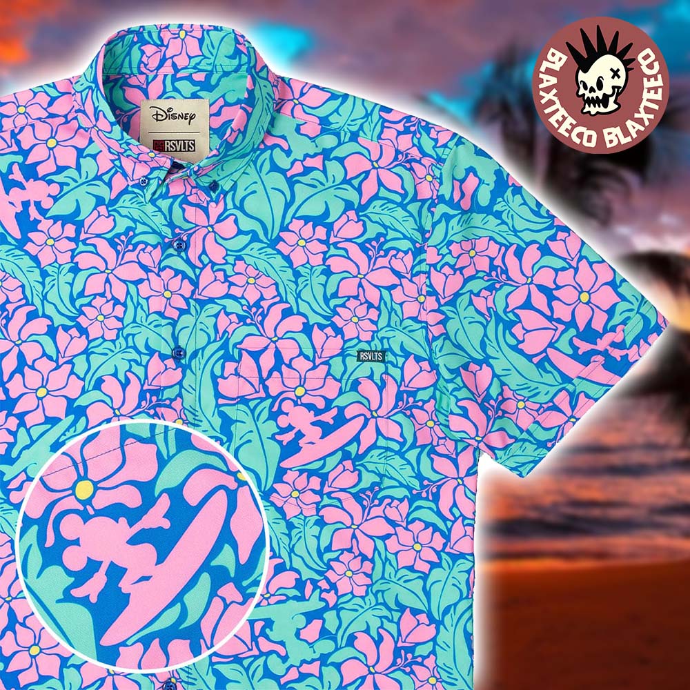 Disney RSVLTS Mickey's Tropical Adventure Button Short Sleeve Hawaiian Shirt Disney RSVLTS Mickey's Tropical Adventure Button Short Sleeve Hawaiian Shirt