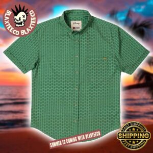 Disney The Muppets RSVLTS Kermit the Frog Going Green Button Short Sleeve Hawaiian Shirt