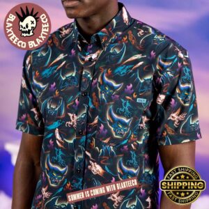 Disney’s Fantasia 85th Anniversary RSVLTS Fright on Bald Mountain Button Short Sleeve Hawaiian Shirt