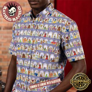 Disney’s The Muppets RSVLTS Light the Lights Button Short Sleeve Hawaiian Shirt