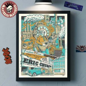 Eric Church Free The Machine Tour 2026 Buffalo New York Venue Poster At KeyBank Center On February 13 2026 Home Decor Poster Canvas