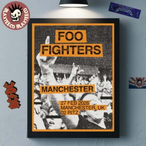 Foo Fighters Manchester UK 2026 Gig Poster At 02 Ritz On 27 February 2026 Home Decor Poster Canvas