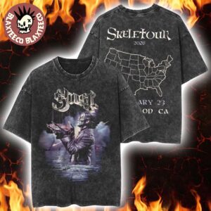 Ghost Inglewood California Skeletour 2026 Ritual Exclusive Tee At Intuit Dome On February 23 2026 Vintage Washed T-Shirt