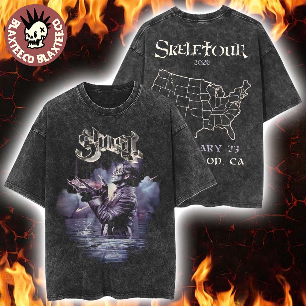 Ghost Inglewood California Skeletour 2026 Ritual Exclusive Tee At Intuit Dome On February 23 2026 Vintage Washed T-Shirt Ghost Inglewood California Skeletour 2026 Ritual Exclusive Tee At Intuit Dome On February 23 2026 Vintage Washed T-Shirt