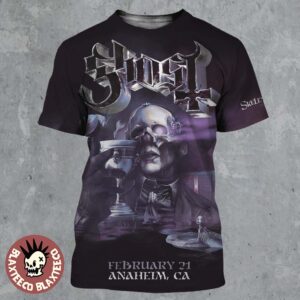 Ghost Skeletour 2026 Anaheim California Ritual Art At Honda Center On February 21 2026 All Over Print Shirt