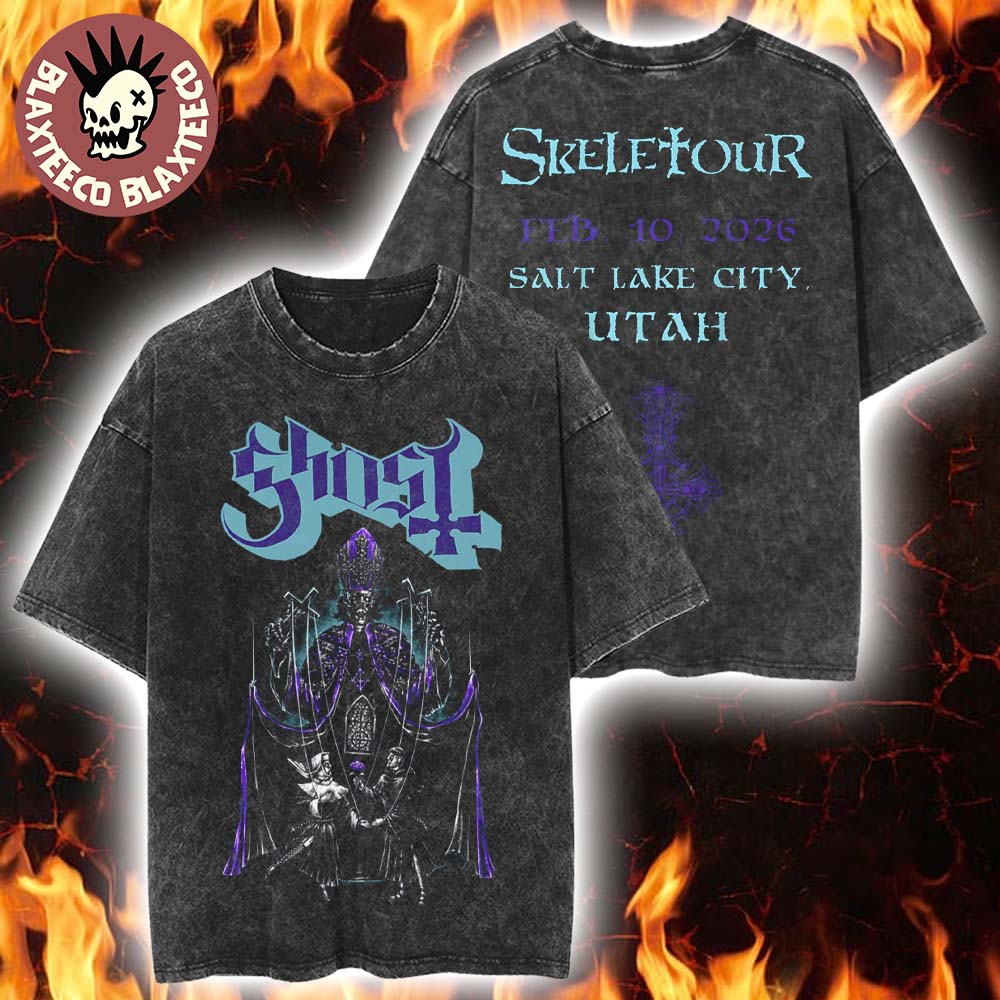 Ghost Skeletour 2026 Salt Lake City Utah On Feb 10 2026 Amazon Exclusive Vintage Washed Tee Ghost Skeletour 2026 Salt Lake City Utah On Feb 10 2026 Amazon Exclusive Vintage Washed Tee
