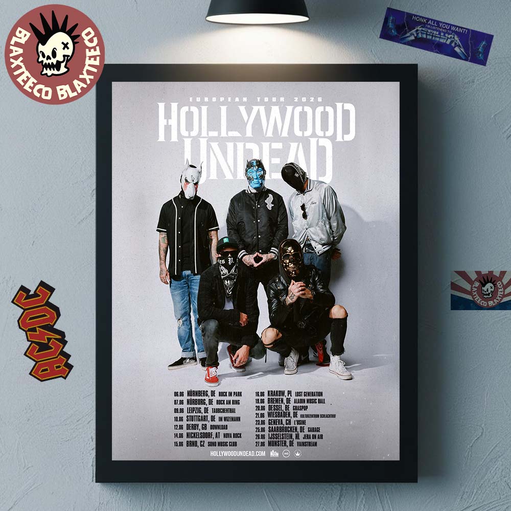 Hollywood Undead Europe Tour 2026 Schedule Dates Home Decor Poster Canvas Hollywood Undead Europe Tour 2026 Schedule Dates Home Decor Poster Canvas