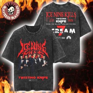 Ice Nine Kills X Scream 7 Nightmare On The Knife Part One Merch Twisting The Knives Opening Knife Vintage Washed Tee