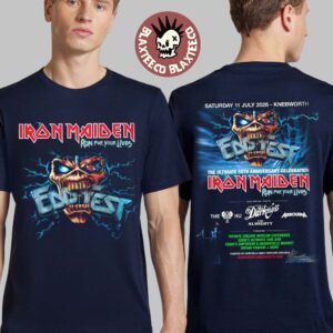 Iron Maiden EddFest The Ultimate 50th Anniversary Celebration On 11 July 2026 I Knebworth UK Two Sided T-Shirt