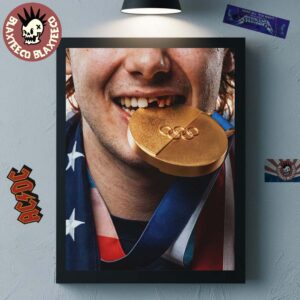 Jack Hughes Golden Medal Goal With Shattered Smile USA Men’s Olympic Hockey Team Olympic Winter 2026 Poster Canvas