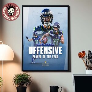Jaxon Smith Njigba From Seattle Seahawks 2025 NFL Offensive Player Of The Year Poster Canvas
