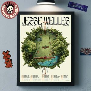 Jesse Welles Under The Powerlines Tour 2026 North America City Dates Home Decor Poster Canvas