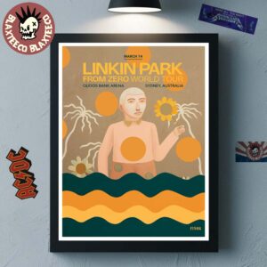 Linkin Park From Zero World Tour Sydney Australia 2026 Night 1 Gig Poster At Qudos Bank Arena On March 14 2026 Poster Canvas