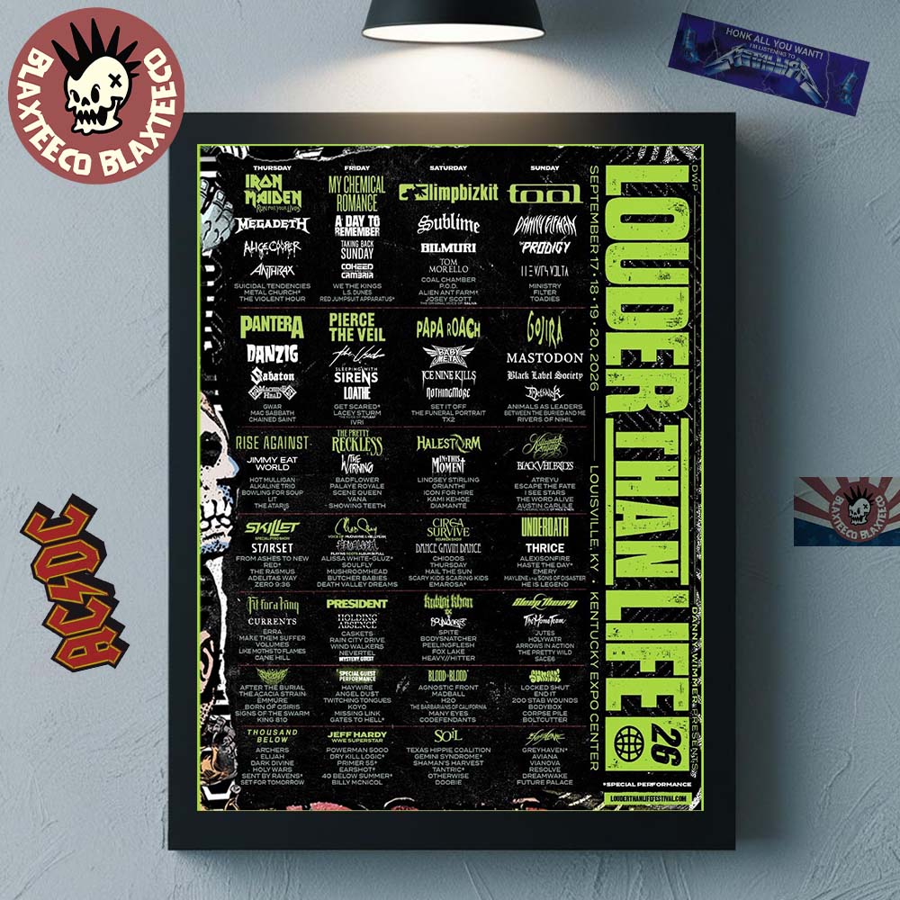 Louder Than Life 2026 Full Lineup Poster For Festival In Louisville Kentucky At Kentucky Expo Center On September 17 18 19 20 2026 Poster Canvas Louder Than Life 2026 Full Lineup Poster For Festival In Louisville Kentucky At Kentucky Expo Center On September 17 18 19 20 2026 Poster Canvas