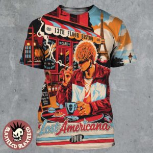 Machine Gun Kelly MGK Lost Americana Tour 2026 Paris France Show Poster At Adidas Arena On February 27 2026 Parisian Cafe All Over Print Shirt