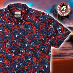 Marvel RSVLTS Venom Vs Carnage Bad Hosts Button Short Sleeve Hawaiian Shirt