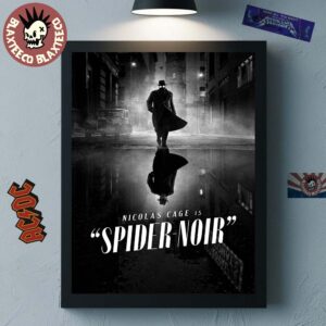 Marvel Spider-Noir Starring Nicolas Cage Authentic Black And White Poster Canvas For Home Decor