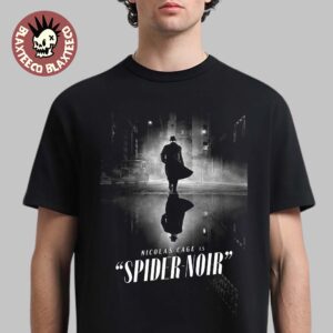 Marvel Spider-Noir Starring Nicolas Cage Authentic Black And White Poster Unisex T-Shirt