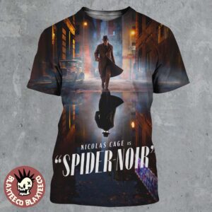 Marvel Spider-Noir Starring Nicolas Cage Authentic Black And White Poster All Over Print Shirt