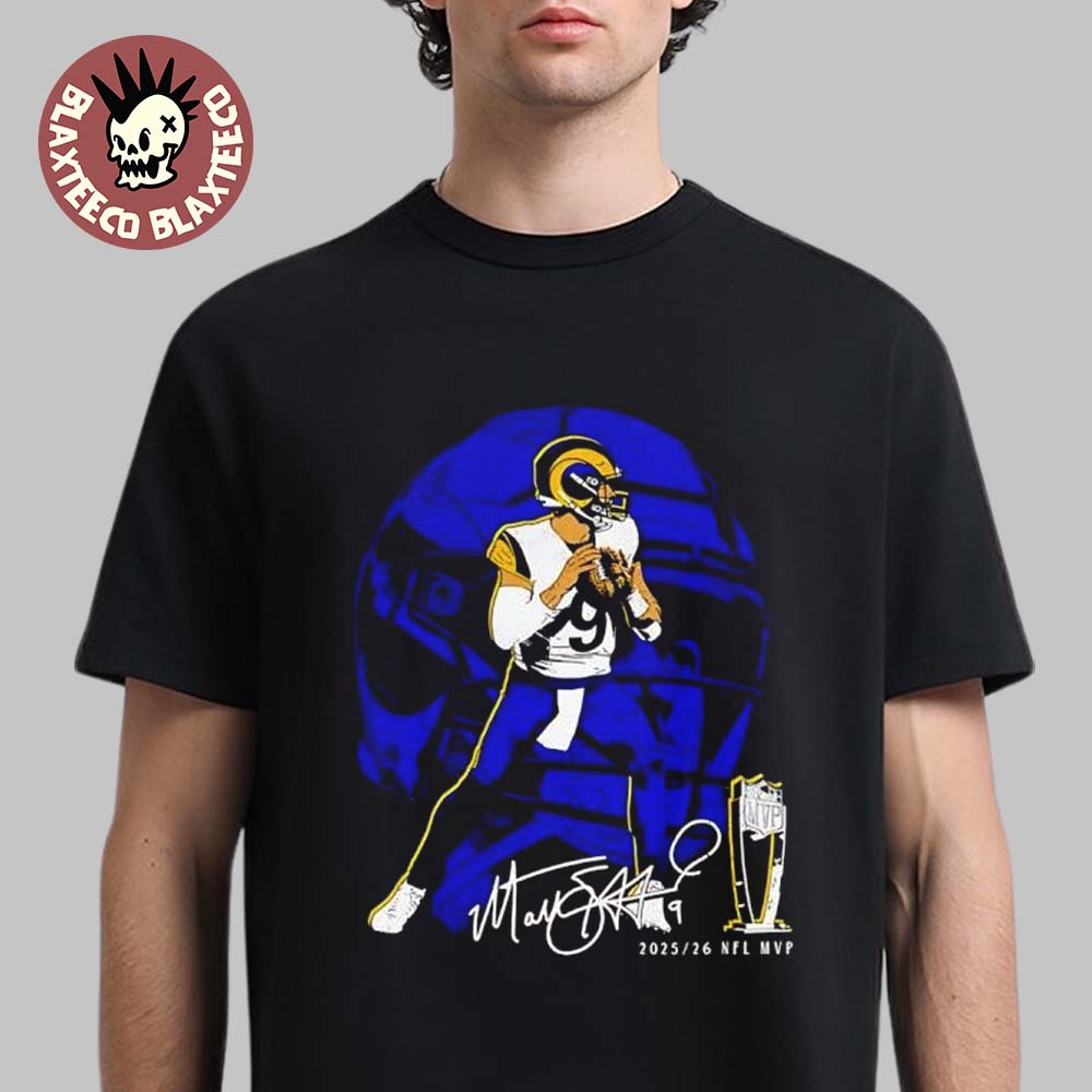 Matthew Stafford Los Angeles Rams 2025-26 NFL MVP Signature T-Shirt Matthew Stafford Los Angeles Rams 2025-26 NFL MVP Signature T-Shirt
