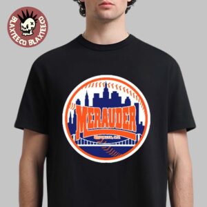 Merauder New York Mets Baseball Logo Skyline T-Shirt