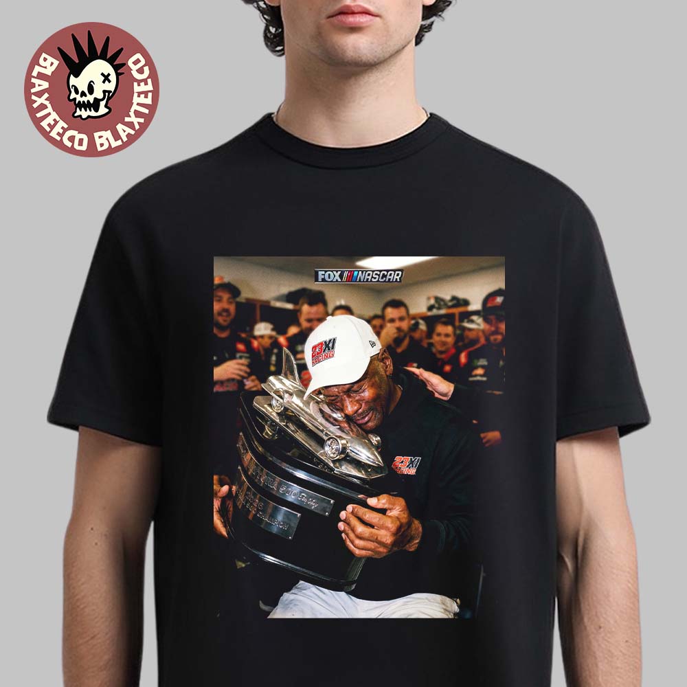 Michael Jordan Nascar Daytona 500 Winner Holding Trophy Photo T-Shirt Michael Jordan Nascar Daytona 500 Winner Holding Trophy Photo T-Shirt