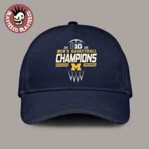 Michigan Wolverines Men’s Basketball 2026 Big Ten Regular Season Champions Locker Room Navy Cap Hat Snapback