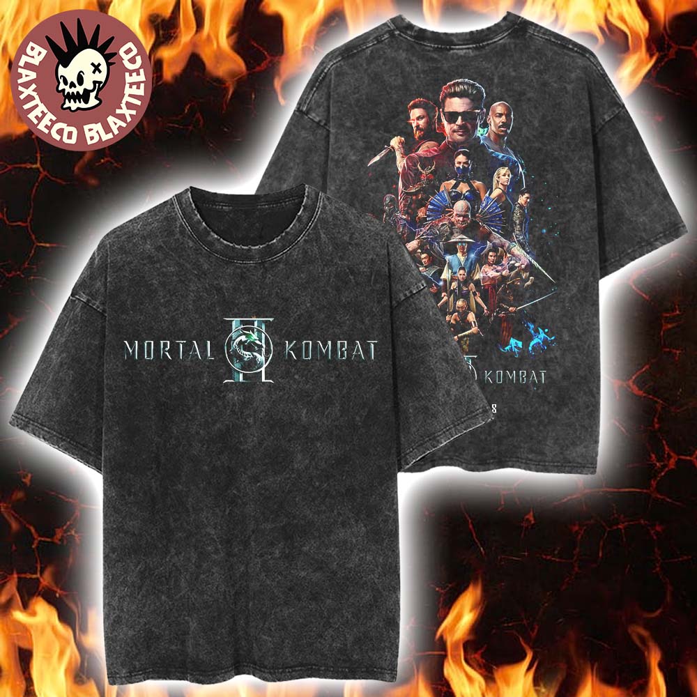 Mortal Kombat II Movie Official Poster Only In Theaters On May 8 2026 Vintage Wash T-Shirt Mortal Kombat II Movie Official Poster Only In Theaters On May 8 2026 Vintage Wash T-Shirt