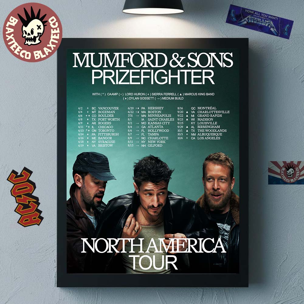 Mumford And Sons Prizefighter North America Tour 2026 City Dates Home Decor Poster Canvas Mumford And Sons Prizefighter North America Tour 2026 City Dates Home Decor Poster Canvas