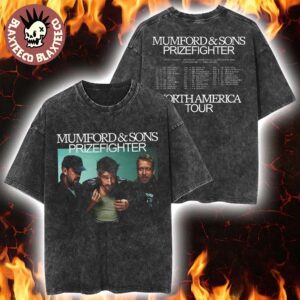 Mumford And Sons Prizefighter North America Tour 2026 City Dates Retro Washed T-Shirt