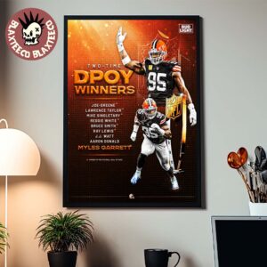 Myles Garrett Cleveland Browns NFL DPOY Two Time Defensive Player Of The Year Poster Canvas