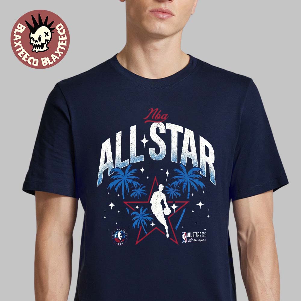 NBA All Star Game 2026 Los Angeles Navy LA Tropical T-Shirt NBA All Star Game 2026 Los Angeles Navy LA Tropical T-Shirt