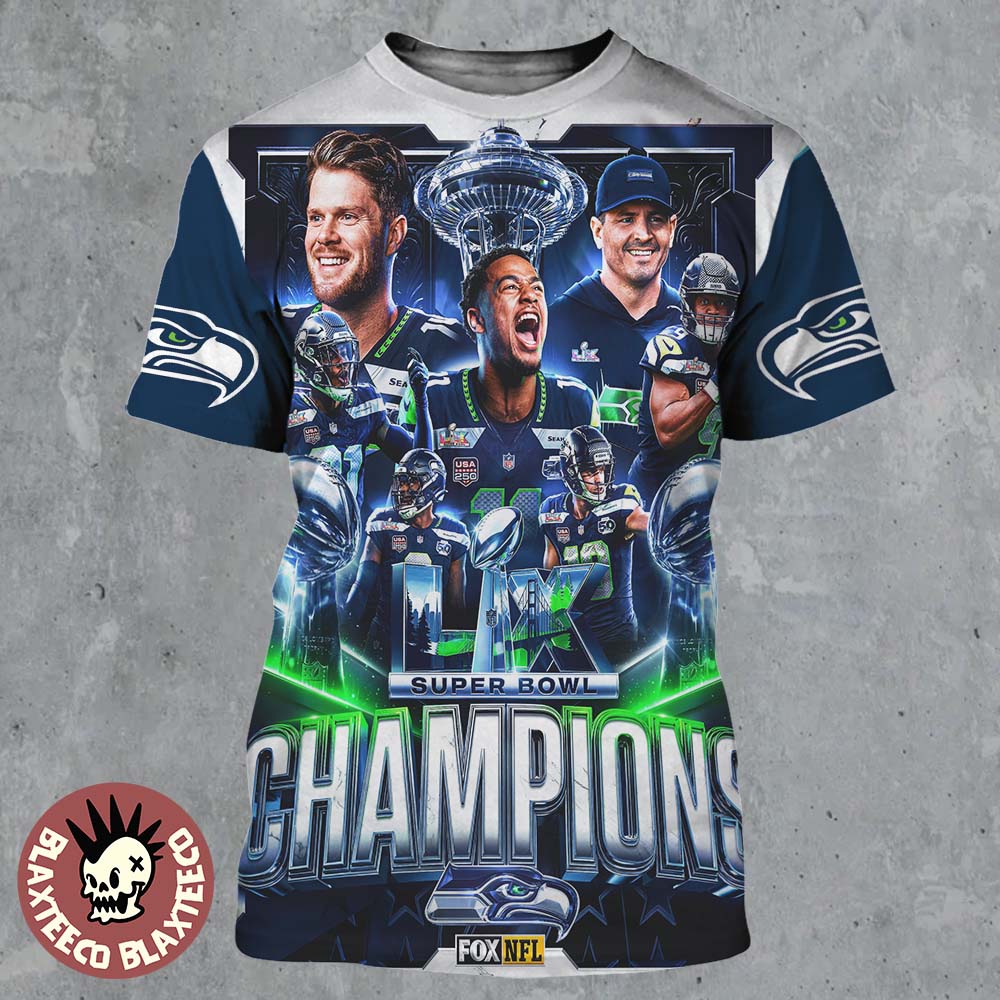 NFL Super Bowl LX Champions 2026 Seattle Seahawks All Over Print Shirt NFL Super Bowl LX Champions 2026 Seattle Seahawks All Over Print Shirt