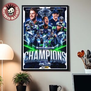 NFL Super Bowl LX Champions 2026 Seattle Seahawks Home Decor Poster Canvas